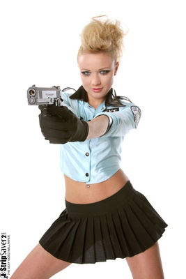 Mini Skirt Police Girl - Pic #05