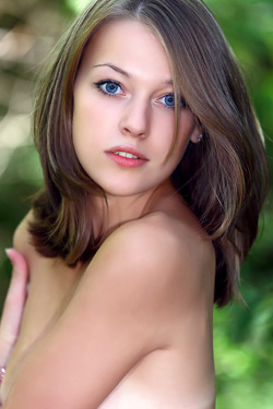 Naked teen posing in the forest for MPL Studios