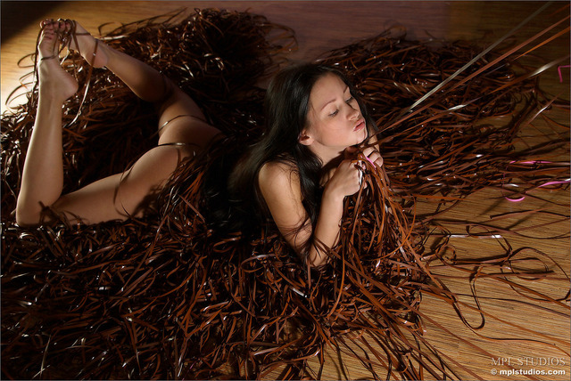 Girl Entangled In Tape - Pic #14