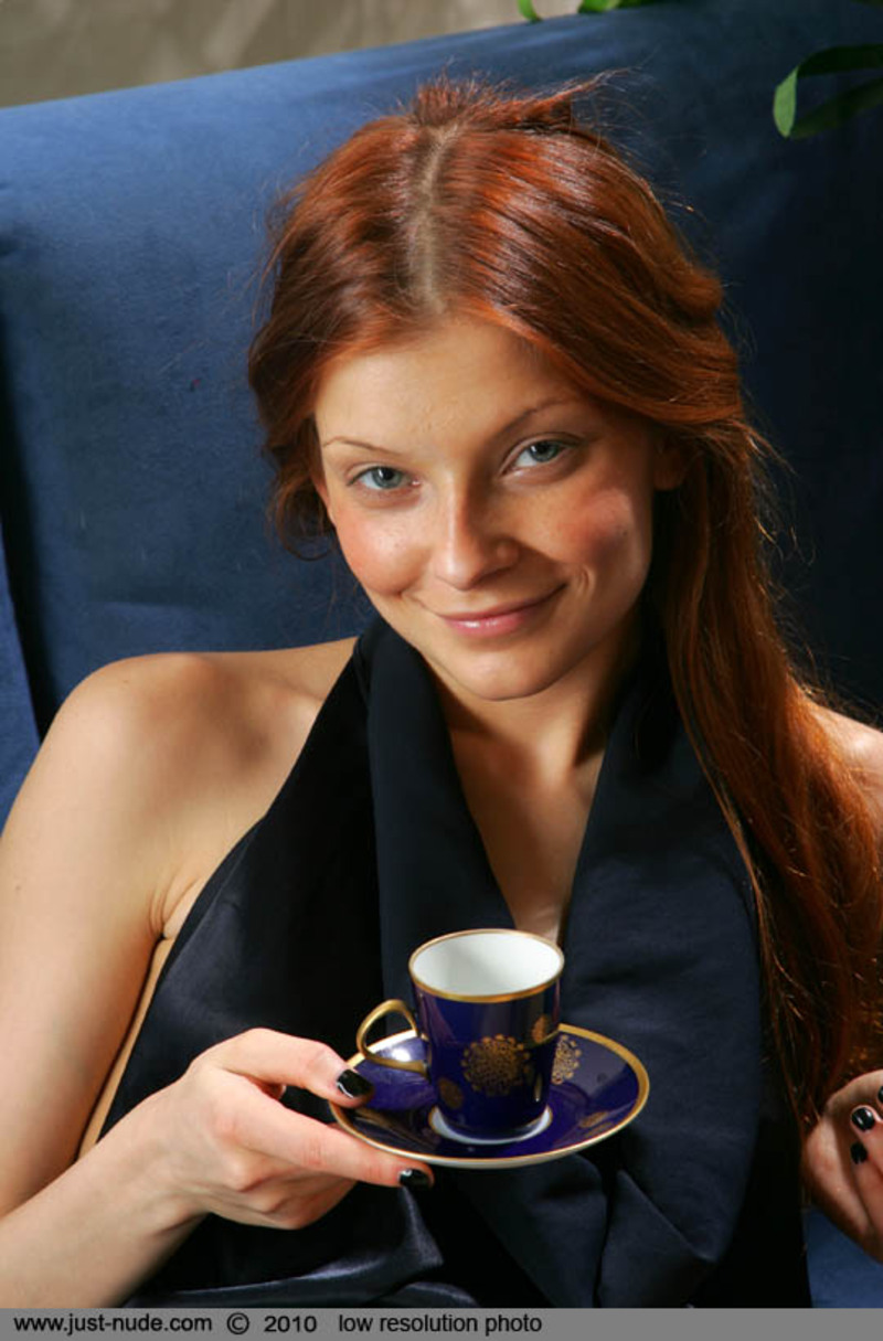 JustNudes RedHead Teen Anetta Serving Coffee Nude - Pic #16