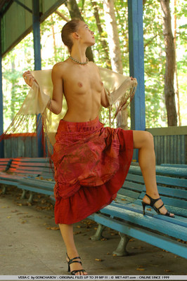 Vera Strips On A Bench - Pic #00