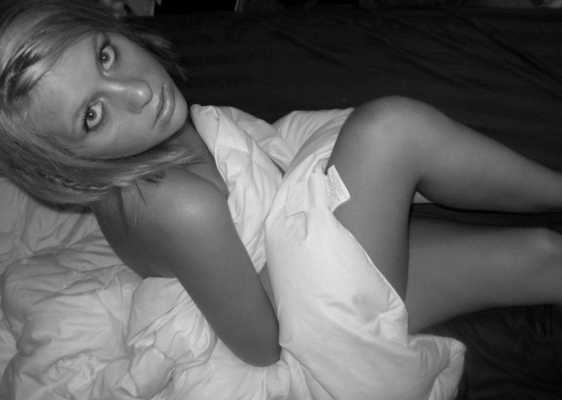 Blonde amateur girl being shy - Pic #06