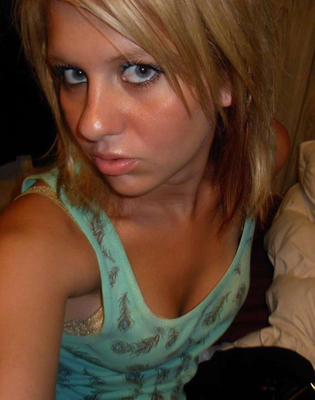 Blonde amateur girl being shy - Pic #11