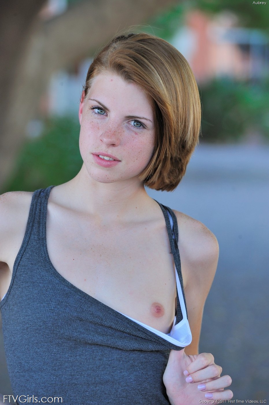 Freckled Teen Aubrey Show Her Tits In Public - Pic #3