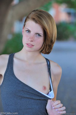 Freckled Teen Aubrey Show Her Tits In Public - Pic #01