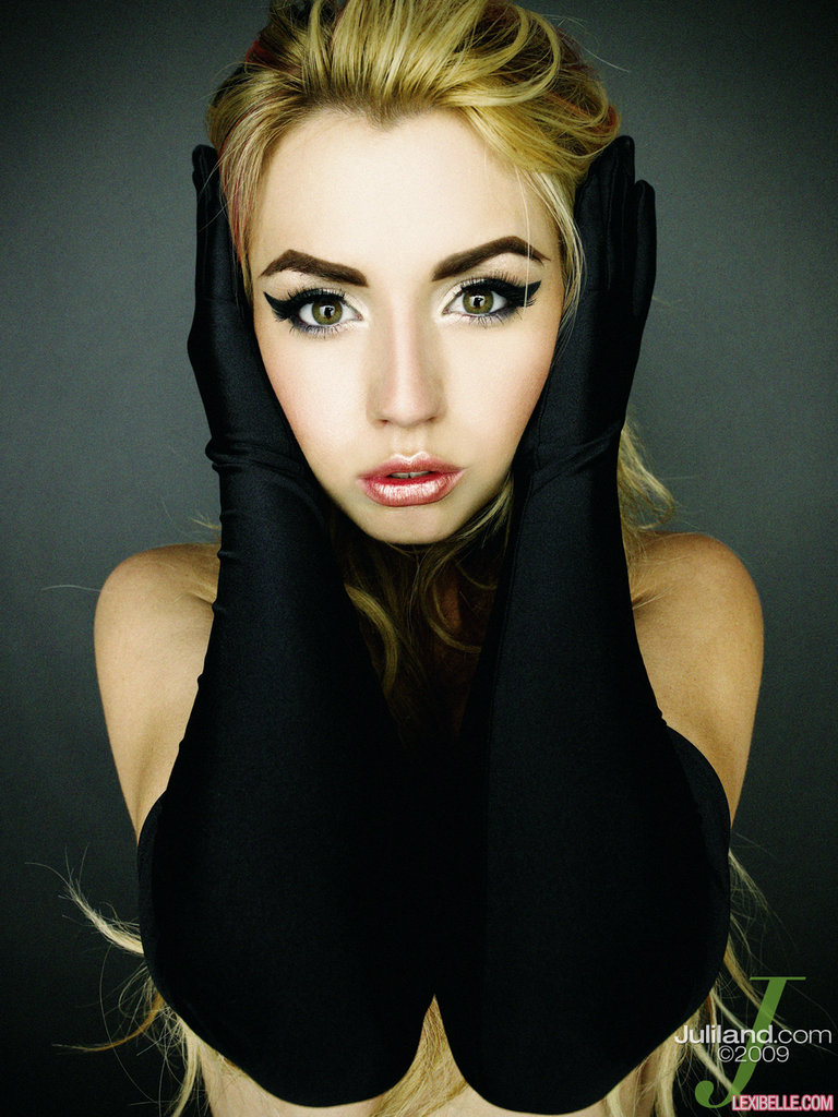 Lexi Belle Holding Tits In Black Gloves - Pic #15