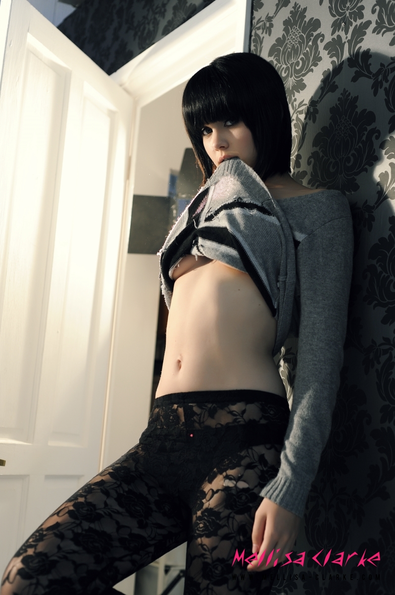 Glamorous Teen Mellisa clarke in Black Lace Pants - Pic #0