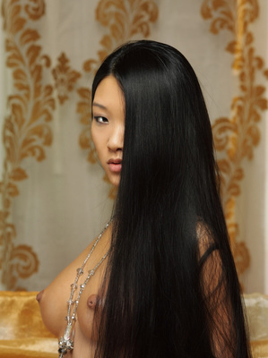 Asian Mariko A in White Stockings fro Metart - Pic #04